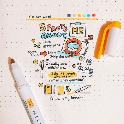 5 Facts About Me, About Me Journal, Me Journal, Fact About Me, Facts About Me, Habit Tracker Bullet Journal, Bullet Journal Notes, Grimoire Book, Notes Journal