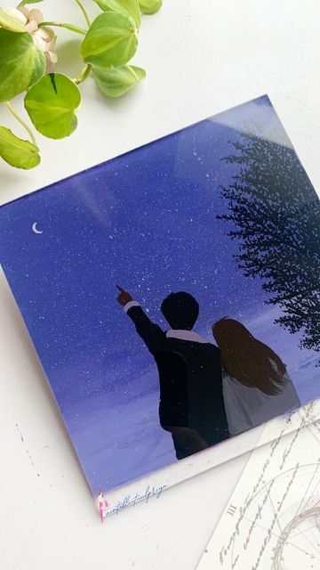 Glass Painting Love Couple, Acrylic Sheet Painting Ideas, Couple Glass Painting, Paint On Acrylic Sheet, Acrylic Couple Painting, Canvas Painting For Couples, Couple Painting Aesthetic, Canvas Painting Couples, Canvas Painting Ideas Couples