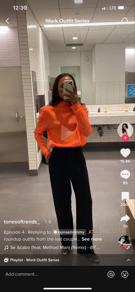 Bright orange sweater with black pants Orange Sweater, Orange Sweaters, Pinterest Girls, Bright Orange, Colorful Fashion, Black Pants, Casual Style, Outfit Inspirations, Normcore