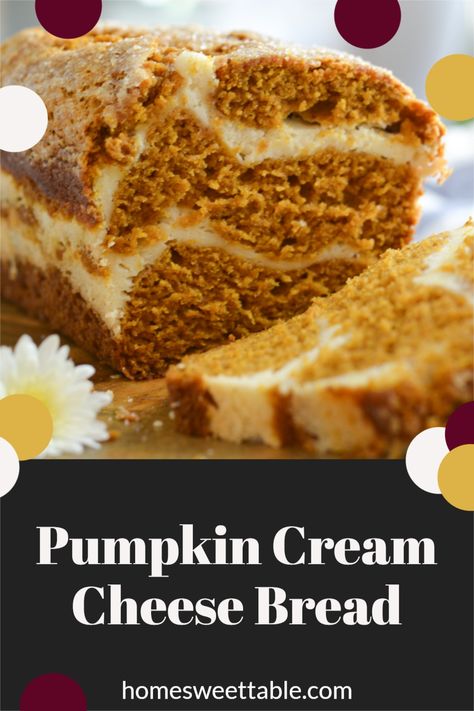 Pumpkin Cream Cheese Bread is soft, moist, and perfectly spiced pumpkin bread with ribbons of delicious cream cheese. The yummiest fall pumpkin treat! Banana Pumpkin Cream Cheese Bread, Easy Pumpkin Loaf With Cream Cheese, Pumpkin Cheesecake Bread Recipe, Gluten Free Pumpkin Cream Cheese Bread, Pumpkin Cream Cheese Bread Recipe, Joanna Gaines Pumpkin Cream Cheese Bread, Pumpkin Bread Recipe Cream Cheese, Sour Cream Pumpkin Bread, Pumpkin Cream Cheese Loaf