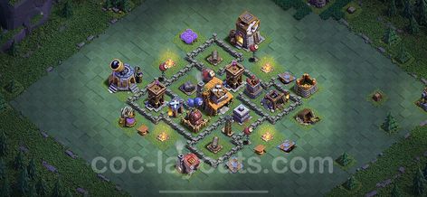 Best Builder Hall Level 4 Anti 2 Stars Base with Link - Clash of Clans 2023 - BH4 Copy - (#43) Clash Of Clans Base, Copy Design, Design 2023, Level 4, Clash Of Clans, Town Hall, How To Plan, Stars, Quick Saves