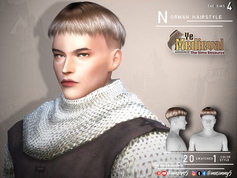 Male Hairstyle, Medieval Hairstyles, Sims Medieval, Tudor History, Sims 4 Downloads, All Hairstyles, Sims 4 Cas, Sims Community, Rose Hair