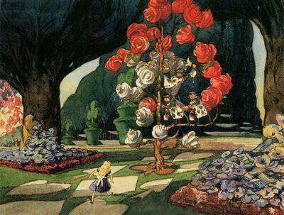 Film Alice In Wonderland, Alice In Wonderland Garden, Alice In Wonderland 1951, Alice In Wonderland Aesthetic, Alice In Wonderland Disney, Painting The Roses Red, Arte Grunge, Alice Madness, Disney Concept Art