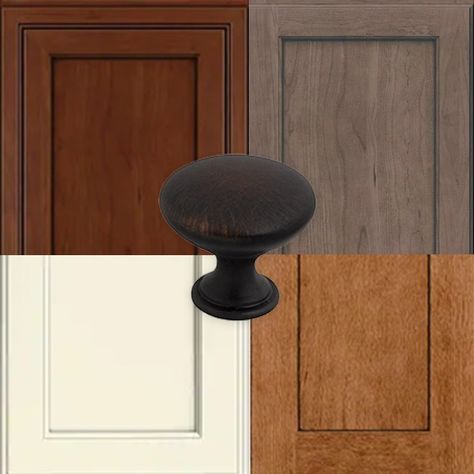 Which Cabinet Hardware Finish Will Match My Cabinets? | GreyDock Blog Door Knobs For Dark Cabinets, Drawer Pulls For Dark Cabinets, Dark Bronze Cabinet Hardware, Dark Brown Cabinet Hardware, Cabinet Pulls For Stained Cabinets, Cabinet Pulls For Brown Cabinets, Kitchen Cabinet Hardware For Dark Wood, Dark Wood Cabinets With Black Hardware, Hardware For Walnut Cabinets