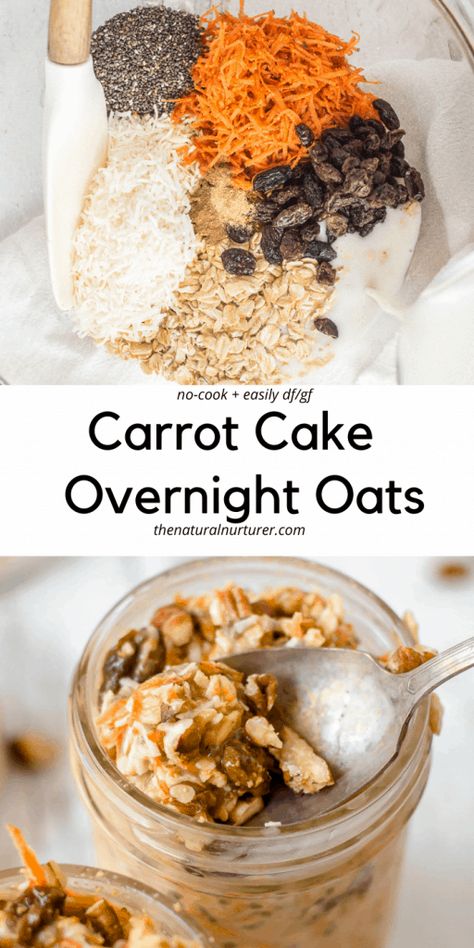 Oats In A Jar, Carrot Cake Overnight Oats, Cake Overnight Oats, Cheese Sauces, Overnight Oats Recipe Easy, Best Overnight Oats Recipe, Overnight Oatmeal Recipes, Oat Recipes Healthy, Overnight Oats Recipe Healthy