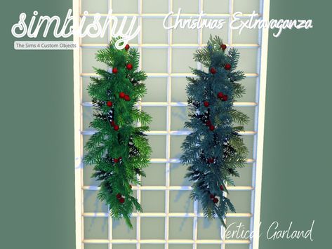 Sims 4 Garland Cc, Vertical Garland, Sims Memes, Cc Sims, The Sims4, The Sims Resource, Sims 4 Mods, Sims Resource, Christmas Garland