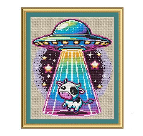 UFO cross stitch Geek cross stitch Cow cross stitch Meme cross stitch Alien cross stitch Space sky pattern Stitchcraft Neon witch Rainbow Alien Cross Stitch, Neon Witch, Stitch Cow, Cow Cross Stitch, Space Cross Stitch, Stitch Alien, Cross Stitch Cow, Cross Stitch Cute, Geek Cross Stitch