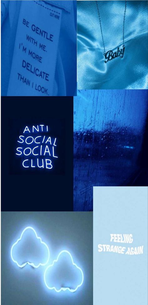 Blue mashup wallpaper aesthetic Mashup Wallpaper, Anti Social Social Club, Feeling Blue, Anti Social, Social Club, Wallpaper Aesthetic, Wallpapers, Feelings, Movie Posters