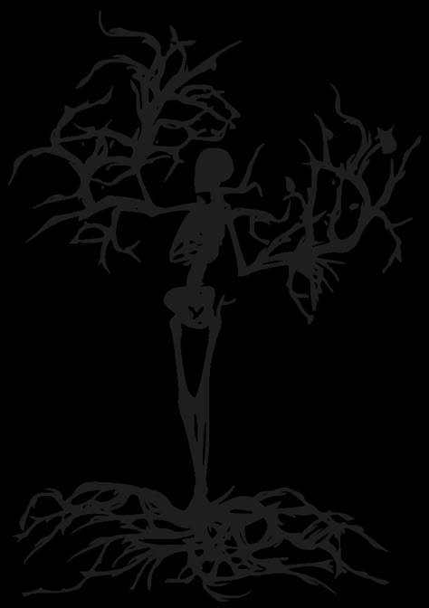 spooky skeleton tree Halloween Tree Cartoon, Spooky Tree Tattoo, Tree Tattoo Ideas, Creepy Tree, Spooky Tree, Conceptual Drawing, Tree Tattoo Designs, Spooky Trees, Tree Silhouette