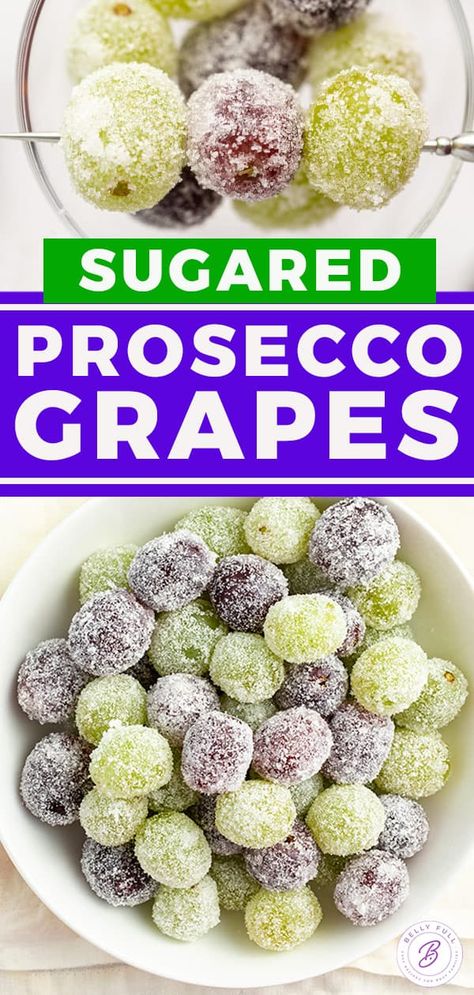 Pioneer Woman Frozen Prosecco Grapes, Sugared Prosecco Grapes, Processo Grapes, Appetizers With Alcohol, Cup Snacks Ideas, Alcoholic Grapes, Snack Ideas For Get Togethers, Easy Appetizers For Wine Party, 21st Birthday Appetizers