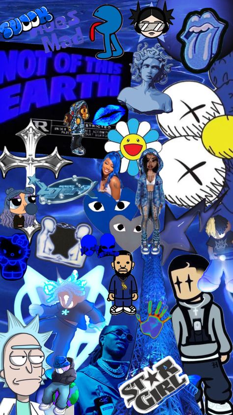 #lockscreen #blue #blueaesthetic #fye #vibes #pinterest #pinterestshuffle #wallpaper #kaws #rickandmorty #cookiemonster #sza #quavo #cybercore Wallpaper Kaws, Kaws Iphone Wallpaper, Ipad Lockscreen, Hood Wallpapers, Pretty Wallpaper Ipad, Pic Code, Kaws Wallpaper, Iphone Wallpaper For Guys, Dark Blue Wallpaper