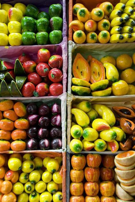 Paper mache fruit stand... Paper Mache Fruits And Vegetables, Paper Mache Fruit, Food References, Making Paper Mache, Food Sculpture, Fruit Stand, Fruit Stands, Fruit Carving, Fruit And Veg