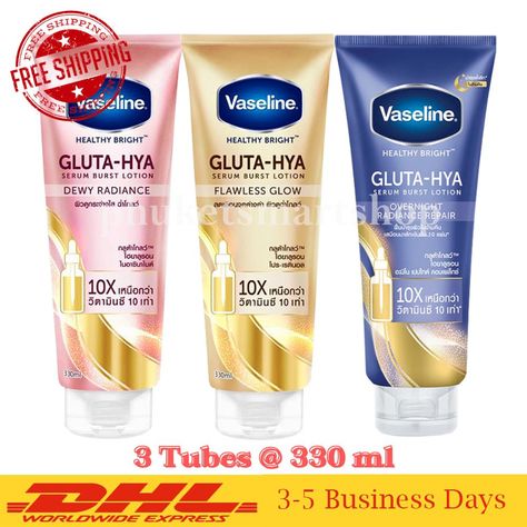 Find many great new & used options and get the best deals for Vaseline Gluta Hya Serum Burst Lotion Dewy Radiance Flawless Glow Overnight x 3 at the best online prices at eBay! Free shipping for many products! Gluta Hya, Bright Glowing Skin, Lotion Brands, Vaseline Jelly, Dark Spots On Skin, Boy Pic, Body Lotion Cream, Crazy Makeup, Unwanted Hair Removal