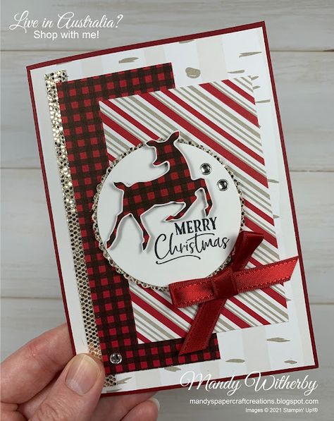 Diy Christmas Cards Easy, Deer Christmas Cards, Klompen Stampers, Jackie Bolhuis, Deer Stamp, Stampin Up Weihnachten, Cute Christmas Cards, Reindeer Card, Stampin Up Christmas Cards