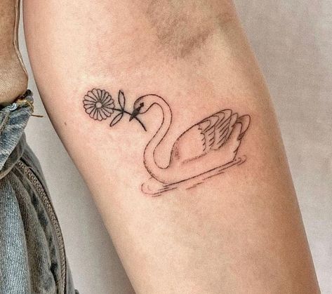 Ballerina Tattoo, Swan Tattoo, Daisy Tattoo, Lotus Tattoo, Cute Tiny Tattoos, Hip Tattoo, Baby Tattoos, Get A Tattoo, Simple Tattoos