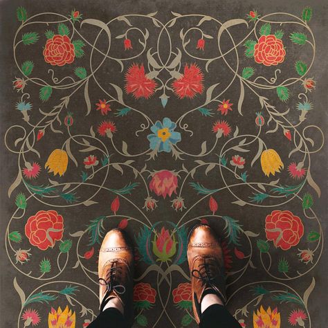 I Have This Thing With Floors on Instagram: “Let’s get lost in this beautiful wild flower garden... 🌹🌱amazing floor by @vintage.vinyl #vintagevinyl #spicherandcompany…” Distressed Floors, Vinyl Floor Cloths, Vintage Vinyl Flooring, Floor Cloths, Floral Area Rug, Floor Cloth, Jaisalmer, Vinyl Floor, Rug Direct