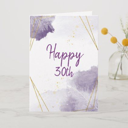 Happy New Year Calligraphy, New Year Cards Handmade, Purple Birthday Card, Funny 30th Birthday Cards, Birthday Watercolor, Mothersday Cards, Diy Holiday Cards, Watercolor Birthday Cards, 30th Birthday Cards