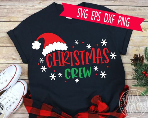 Christmas Shirts Vinyl, Christmas Pj, Christmas T Shirt Design, Family Christmas Shirts, Crew Shirt, Holiday Shirts, Free Christmas, Christmas Svg, Christmas Tshirts