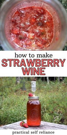 Sweet Wine Recipes Homemade, Small Batch Wine Making, Make Your Own Wine At Home, How To Make Your Own Wine, Small Batch Wine Recipes, Strawberry Wine Recipe, Preserving Strawberries, Summer Slushies, Preserve Strawberries