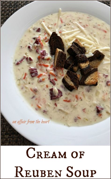 Cream of Reuben Soup Ruben Soup, Reuben Soup, Best Soup, Food Time, Best Soup Recipes, Savory Soups, Winter Soups, Crock Pot Soup, Soup And Sandwich