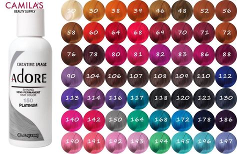 Red Hair Dye Shades, Copper Red Hair Dye, Hair Dye Color Chart, Adore Semi Permanent Hair Color, Adore Hair Dye, Permanent Hair Dye Colors, Hair Dye Shades, Reddish Hair, Copper Red Hair