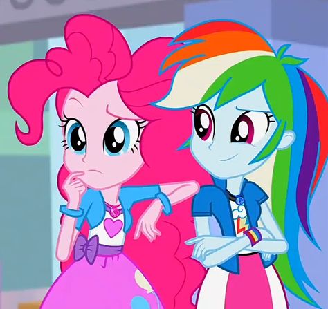 Rainbow Dash And Pinkie Pie Matching Pfp, Iconic Girl Duos, Mlp Homescreen, Bff Cartoon, Rainbow Dash And Pinkie Pie, Mlp Pfps, Mirror Magic, Mlp Ships, My Little Pony Applejack