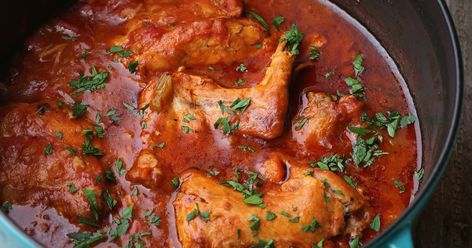 Homestead Meals, How To Cook Rabbit, Osso Bucco Recipe, Rabbit Recipes, Cacciatore Recipes, Osso Bucco, Enamel Dutch Oven, San Marzano Tomatoes, Rabbit Food