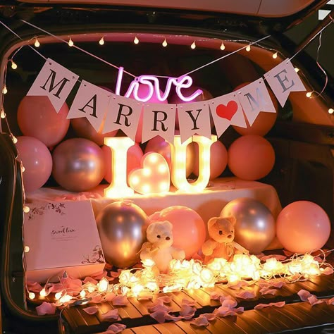 Car Trunk Proposal Ideas, Car Decoration For Birthday Surprise, Car Trunk Surprise Ideas, Best Birthday Gifts For Boyfriend, Car Surprise, Birthday Surprise For Husband, Birthday Surprises For Her, Best Birthday Surprises, Balloons Flowers