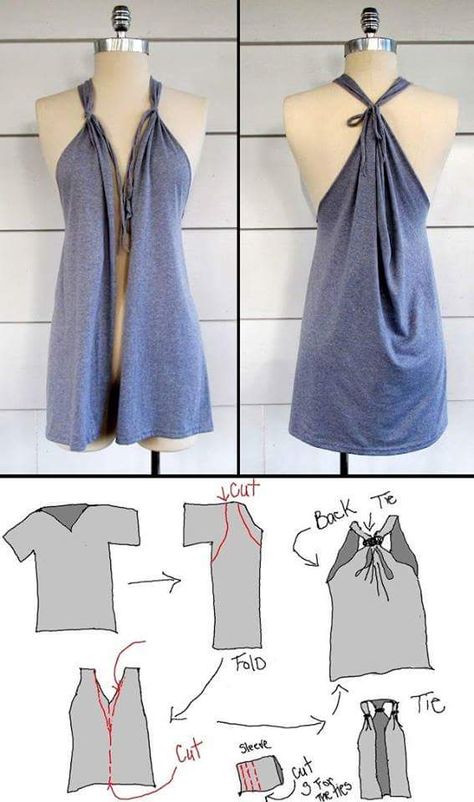 Gamle T Shirts, Tshirt Dress Diy, Diy Clothes Storage, Diy Clothes Refashion Videos, Diy Clothes For Women, Diy Cut Shirts, Clothes Upcycle, Diy Summer Clothes, Diy Sy