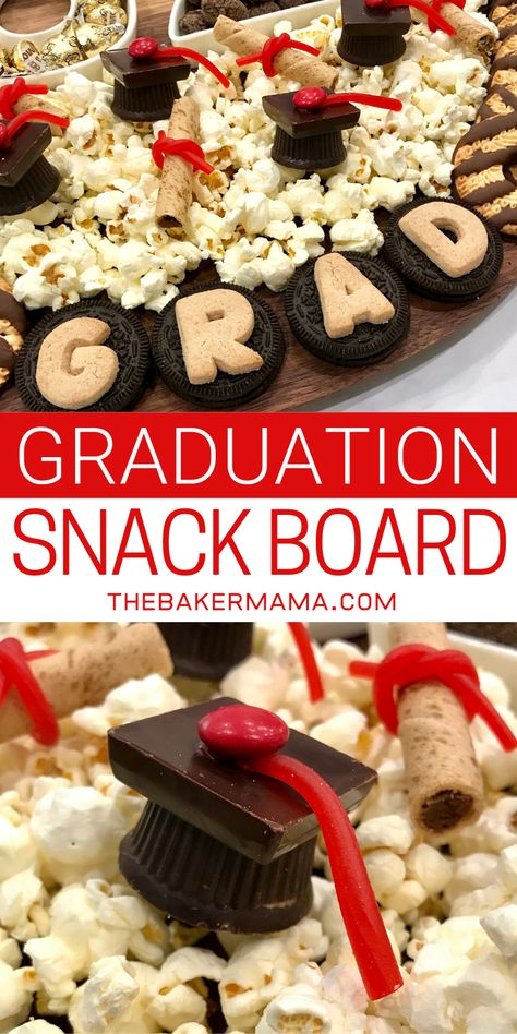 Grad Snack Ideas, Graduation Snacks Ideas, Charcuterie Board Ideas Graduation, College Graduation Charcuterie Board, Graduation Snack Table, Charcuterie Board For Graduation Party, Grad Party Finger Foods, Graduation Party Charcuterie Board, Graduation Party Snack Ideas