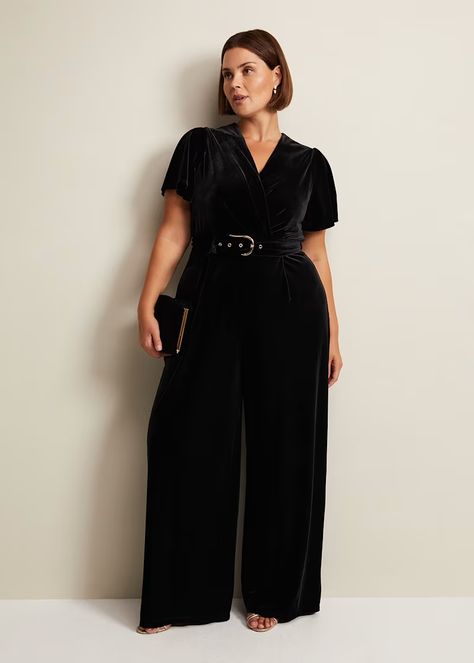 Holly Black Velvet Jumpsuit | Velvet One Piece, Metallic Jumpsuit, Black Velvet Jumpsuit, Metallic Jumpsuits, Plisse Fabric, Jumpsuit Fall, Velvet Jumpsuit, Petite Jumpsuit, Holly Black