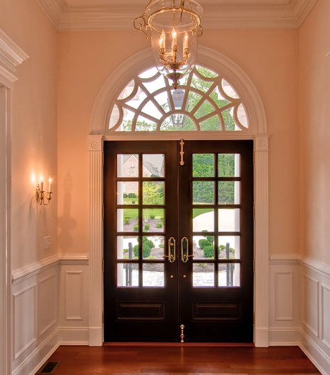 Cavity Sliders, Traditional French Doors, French Entry Doors, Entry Steps, Arched Entry, French Front Doors, Door Sweeps, Double Doors Exterior, Fiberglass Front Door