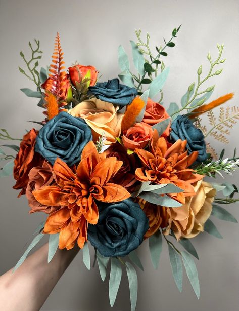 This Wedding Bouquets item by LushDesignFlowers has 12 favorites from Etsy shoppers. Ships from Virginia Beach, VA. Listed on Jun 25, 2024 Orange And Teal Wedding Flowers, Blue And Orange Wedding Bouquet, Blue And Rust Wedding, Navy Blue And Burnt Orange Wedding, Dark Teal And Rust Orange Wedding, Burnt Orange Wedding Decor, Rust And Teal Wedding, Orange And Blue Wedding Colors, Teal And Orange Wedding