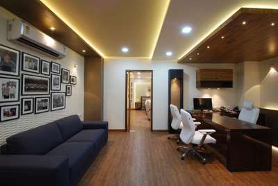 Living, Lighting, Storage Designs by Interior Designer Acharaj kumar, Jaipur | Kolo Ceo Cabin Interior, Ceo Cabin, Boss Cabin, Meeting Room Design Office, Architect Office Interior, Office Cabin Design, Modern Office Table, Small Office Design Interior, Office Cabin