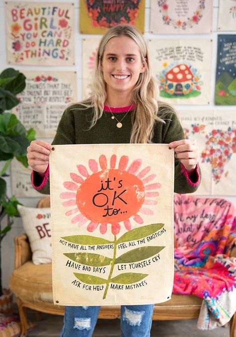 It's Okay Mini Canvas Tapestry Natural Life Colorful Boho Home, Canvas Tapestry, Create A Gallery Wall, Canvas Wall Hanging, Boho Home Decor, It's Okay, Natural Life, Mini Canvas, Boho Home