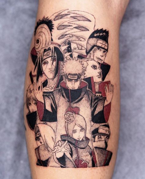 Akatsuki Tattoo Design, Akatsuki Tattoo Ideas, Akatsuki Tattoo, Manga Tattoo, Naruto Tattoo, Cloud Tattoo, Arm Sleeve Tattoos, Small Tattoos For Guys, Home Tattoo