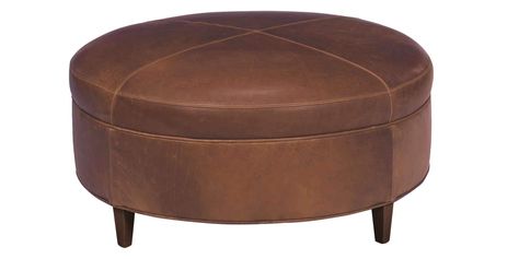 Andover "Ready To Ship" 40 Inch Round Leather Ottoman Ottoman Coffee Tables, Fabric Bed Headboard, Round Leather Ottoman, Leather Ottoman Coffee Table, Leather Cocktail Ottoman, Club Furniture, Upholstered Footstool, Leather Storage Ottoman, Leather Storage