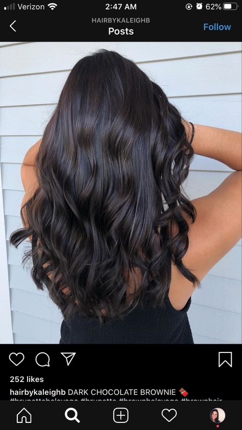 Black Hair To Chocolate Brown, Soft Subtle Balayage, Expresso Chocolate Hair Color, Espresso Black Hair Color, Rich Dark Brown Hair Color Balayage, Deep Brown Black Hair Color, Dark Burnett Hair, Chocolate Black Hair, Espresso Tini Hair