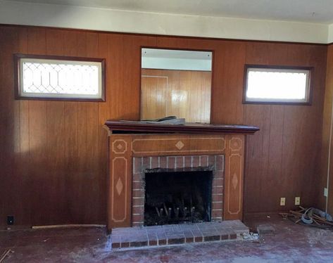 21 Before-and-After Fireplace Makeovers that Exude Charm and Style Dated Fireplace Makeover, 60s Fireplace Makeover, 1920s Fireplace Makeover, Fireplace Update Before And After, Wood Fireplace Mantle Ideas, Dark Fireplace Mantle, Dark Fireplace Wall, Painted Wood Fireplace, Gas Fireplace Makeover