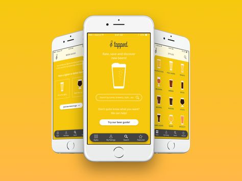 Tapped Beer Guide by Kat Angeles Beer Website, Beer App, Beer Guide, Ux Design Inspiration, Mobile App Design, Ios Apps, Mobile Ui, Mobile Design, Ui Ux Design