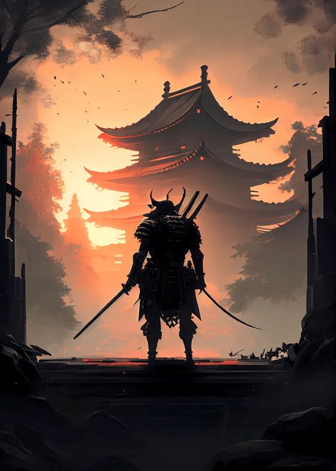 You like Japanese samurai warriors? Then this katana motif is perfect for you.  #Samurai #Samurai Gift #Samurai Wall Art #Samurai Displate #Samurai Poster Samurai Anime Art, Samurai Pictures, Fantasy Samurai, Samurai Tattoo Sleeve, King Wallpaper, Samurai Concept, Japanese Art Samurai, King Tiger, Temu Finds