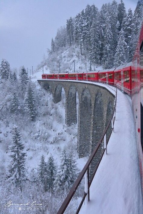 Bernina Express Train, Bernina Express Switzerland, Glacier Express Switzerland, Winter Train, Glacier Express, Switzerland Destinations, Bernina Express, Milan Travel, Christmas In Italy