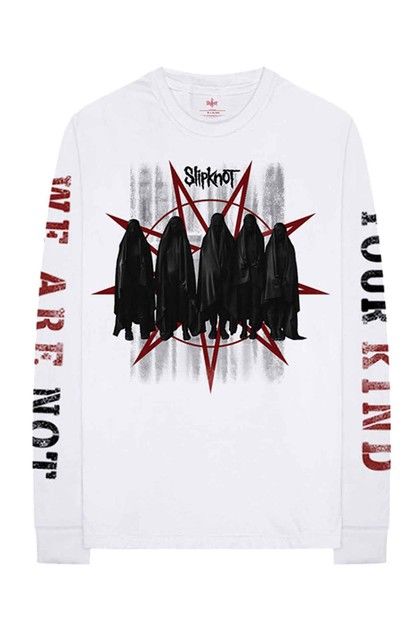 Slipknot T Shirt Shrouded Group Band Logo new Official White Long Sleeve Unisex Band Logo, White Long Sleeve Shirt, Black Veil Brides, Slipknot, High Quality T Shirts, Accessories Men, White Long Sleeve, White Tshirt, White T