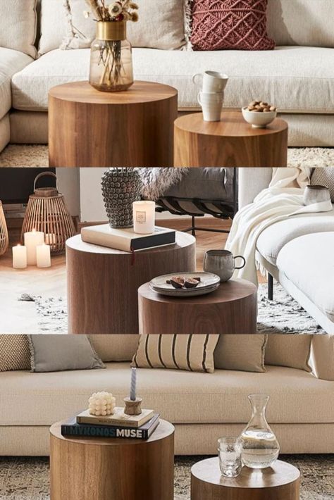 Transform your living space with this stunning wooden coffee table set. Crafted with precision and style in mind, this set brings warmth and elegance to any room. The perfect addition to your home decor. #WoodenCoffeeTable #HomeDecor #FurnitureDesign #LivingRoomIdeas Wood Slice Coffee Table Round, Walnut Coffee Table Round Set, Raw Wood Round Coffee Table, Round Wooden Nesting Coffee Table, Rattan Circle Coffee Table, Coffee Tables Modern, Wooden Coffee Tables, Coffee Table Set Of 2, Round Wooden Coffee Table