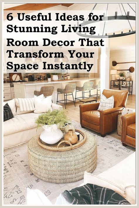 Discover 6 useful ideas for stunning living room decor that will transform your space instantly. From cozy textiles to eye-catching art, these tips will elevate your living area and create an inviting atmosphere. Whether you prefer modern minimalism or bohemian charm, these decor ideas cater to every style. Revamp your living room with these simple yet effective strategies and enjoy a fresh, stylish environment that reflects your personality. Functional Living Room, Cozy Textiles, Useful Ideas, Classy Decor, Modern Minimalism, Furniture Arrangement, Living Area, Sleek Design, Color Schemes