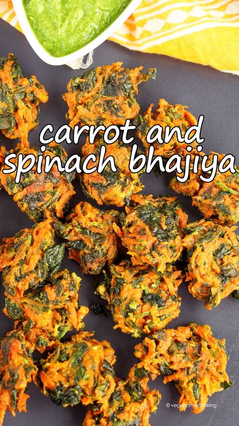 Healthy Carrot Muffins, Healthy Indian Snacks, Onion Bhaji, Carrot Muffins, Tamarind Chutney, Chaat Masala, Tea Time Snacks, Carrot Recipes, Garlic Recipes