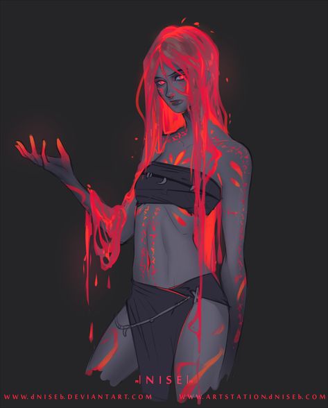 Lava Woman Art, Fire Witch Character Design, Lava Outfit, Fire Woman Art, Lava Woman, Fire Witch Art, Fire Magic Art, Lava Witch, Samantha Irvin