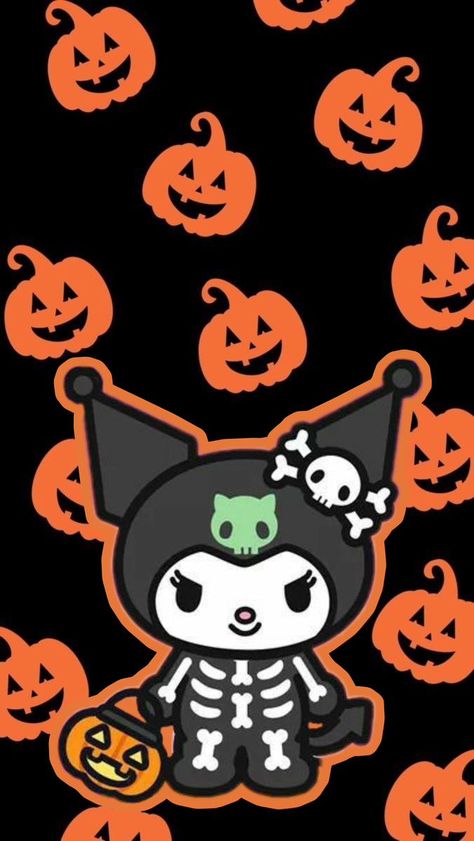 Kuromi Halloween, Hello Kitty Halloween Wallpaper, Helloween Wallpaper, Halloween Wallpaper Iphone Backgrounds, Images Hello Kitty, Halloween Wallpaper Backgrounds, Halloween Wallpaper Cute, Walpaper Hello Kitty, Hello Kitty Images