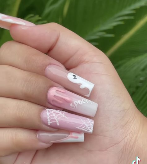 Nail Ideas 2022, Pink Halloween Nails, Halloween Nail Ideas, Holloween Nails, Fall Nail Ideas, Halloween Acrylic Nails, Summery Nails, Glamorous Nails, Halloween Nail Designs