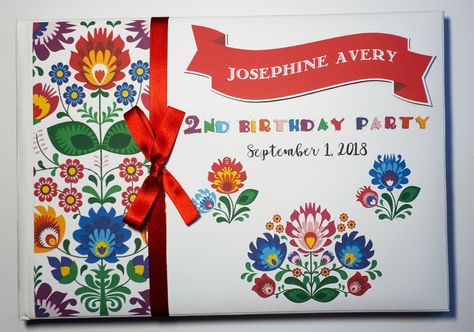 Personalised Mexican fiesta birthday guest book / floral birthday guest book / birthday guest book with flowers - any colour Guest Book Birthday, Cadbury Purple Wedding, Book With Flowers, Birthday Guest Book, Front Cover Designs, Book Birthday, Mexican Birthday, Fiesta Wedding, Wedding Photo Books